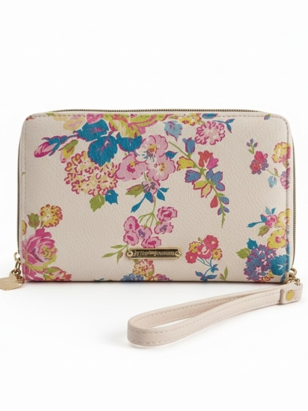 Betsey Johnson Ivory Floral Bow Clutch/Wristlet - Picture 2 of 8